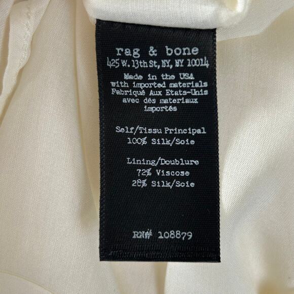 Rag & Bone Black White Chevron Tank Dress 100% Silk Size S Made in USA - Picture 5 of 6